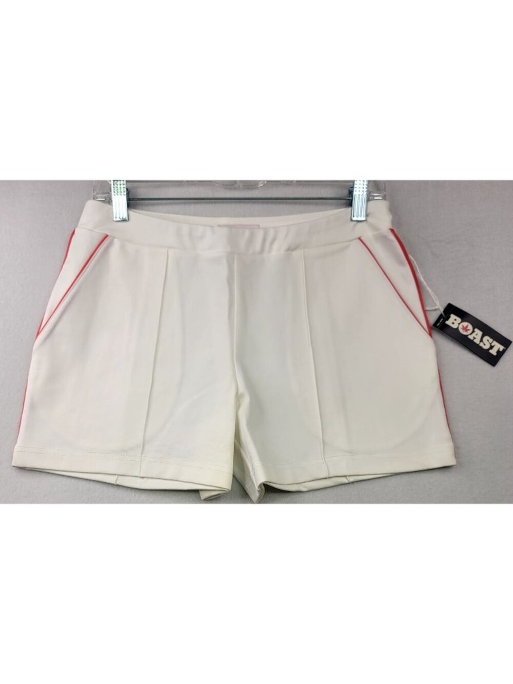 Boast Womens Tennis Golf Shorts White With Red Trim Small Nylon Spandex